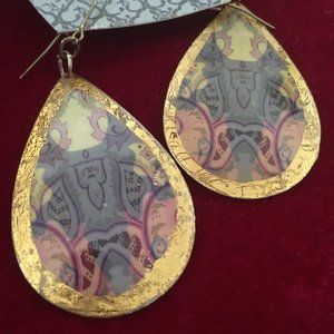 NWT World Market Patterned Earrings